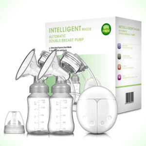 Hands Free Portable Double Electric Breast Pump with 2 Bottles