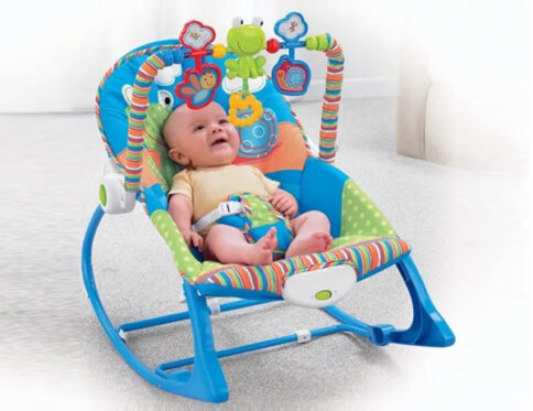 Adjustable TiiBaby Infant to Toddler Rocker with Vibration