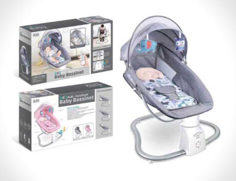 3-in-1 Adjustable Multifunctional Rocking Bassinet with LED Display