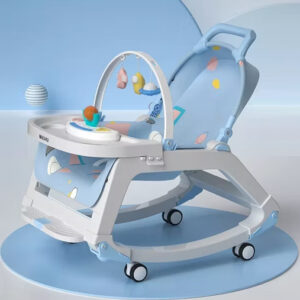 5 in 1 Backrest Adjustable Baby Dining Rocker with Wheel