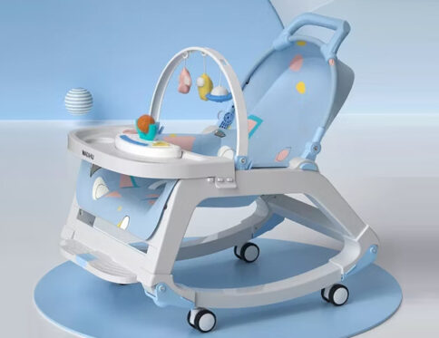 5 in 1 Backrest Adjustable Baby Dining Rocker with Wheel